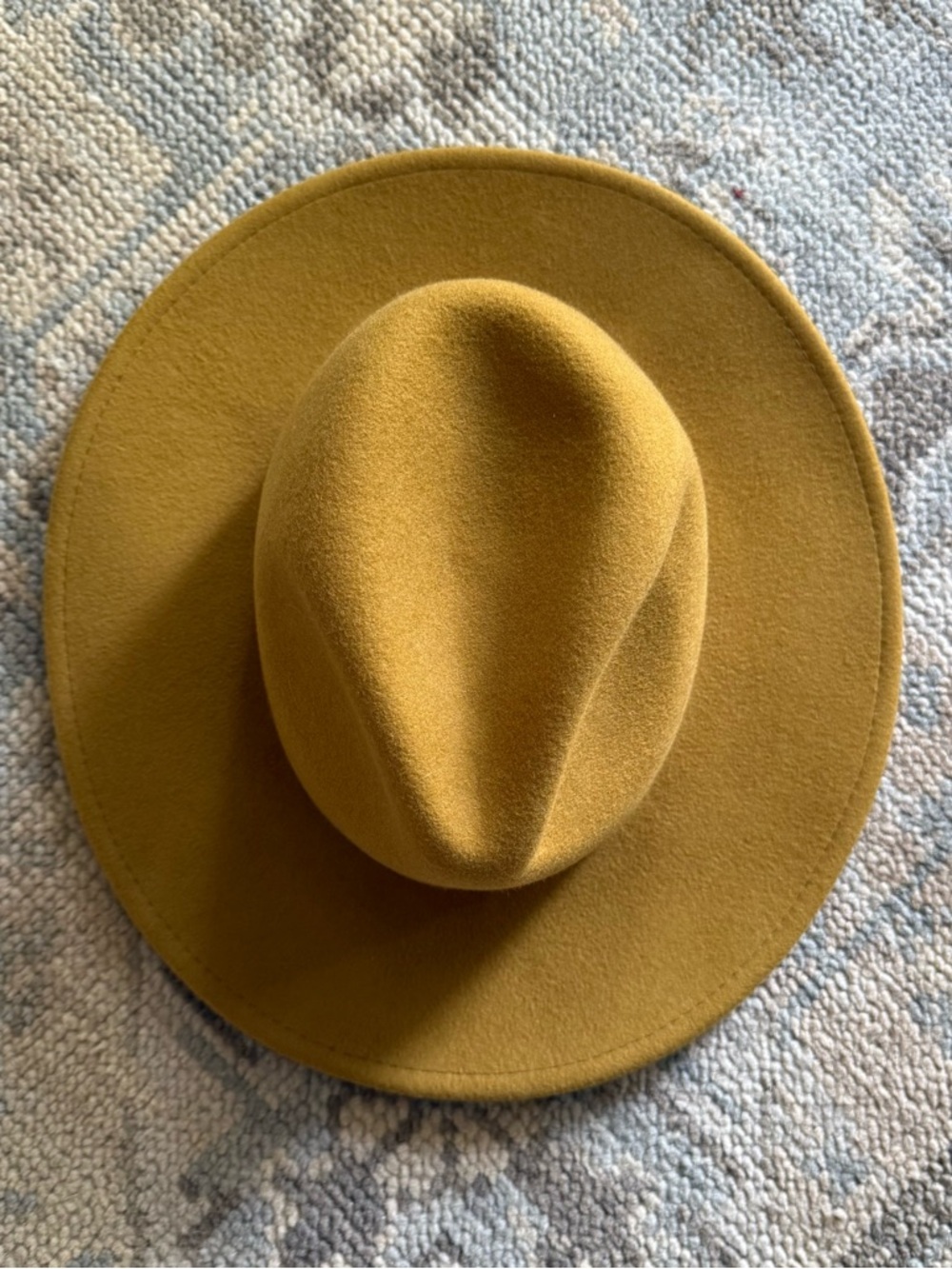 GIGI PIP Mustard Felt Wide-Brim Fedora Hat